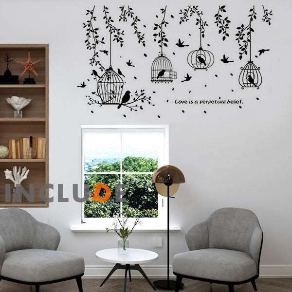 ウォールステッカー 鳥 とり ツリー 清々しい 鳥かご さえずり しだれ トリバゴ |  | 01