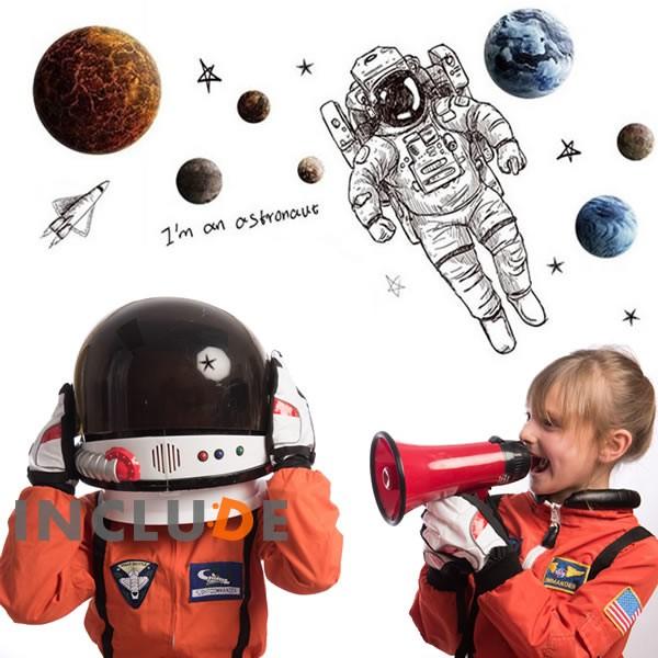 ウォールステッカー 宇宙遊泳 トリックアート 宇宙 惑星 子供部屋 宇宙服 スペース プラネット 宇宙兄弟 | 
