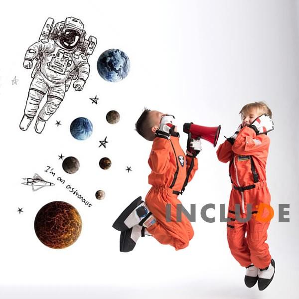 ウォールステッカー 宇宙遊泳 トリックアート 宇宙 惑星 子供部屋 宇宙服 スペース プラネット 宇宙兄弟 |  | 01