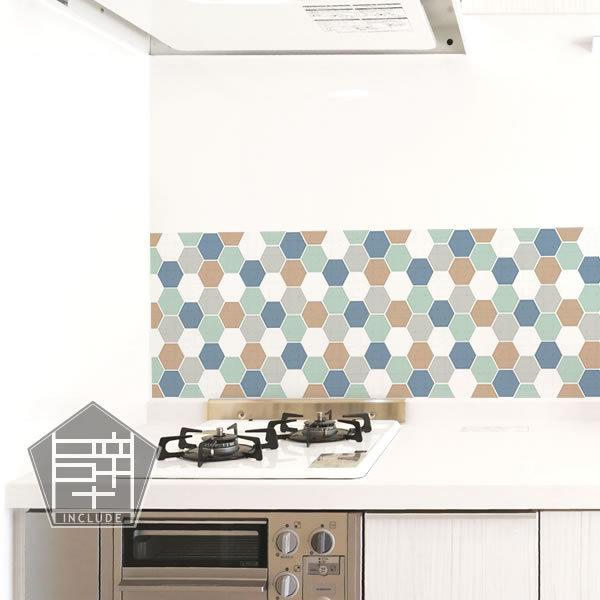 壁ステッカー ウォールステッカー ６枚セット タイル モザイクタイル ハチの巣 六角形 ハニカム構造 アースカラー 貼るだけタイル |  | 03