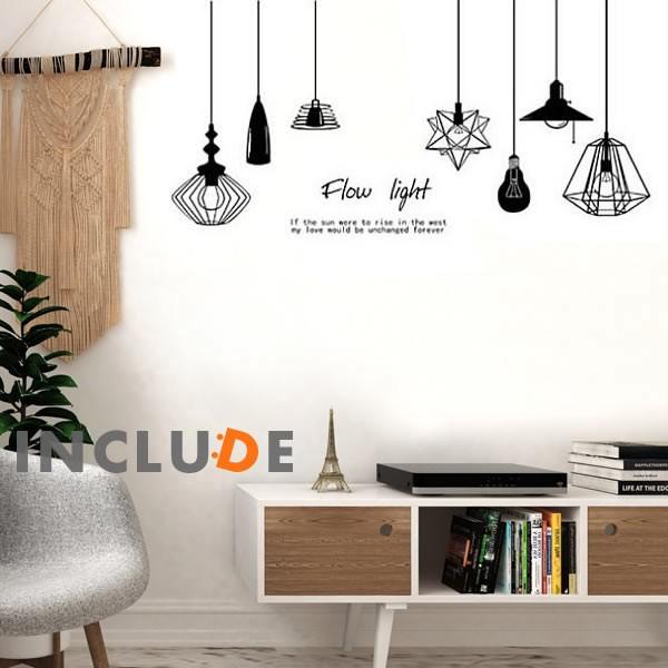 ウォールステッカー ペンダントライト 天井照明 照明 器具 ライト 天井 ペンダント ランプシェード モダン レトロ | 