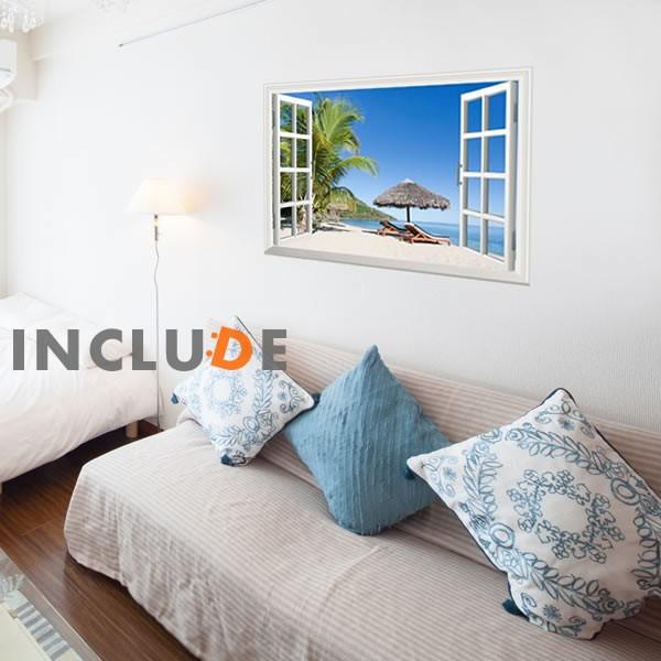 ウォールステッカー 窓ステッカー 人気の窓シリーズ 椰子 ヤシ 南国 ビーチ 夏 常夏 リゾート感 コロンビア モルディブ セイ |  | 01