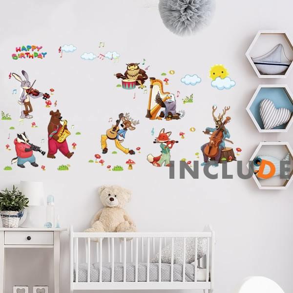 ウォールステッカー アニマル 誕生日 演奏隊 音楽隊 バースデー パーティー バックドロップ スクリプトバナー 音楽室 |  | 01