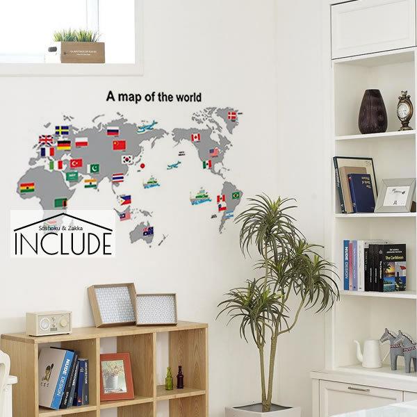 ウォールステッカー 世界地図 トラベルマップ マップ 地図 国の名前 世界中の国 大きいサイズ 小学校 社会 理科 地図の勉強 |  | 01