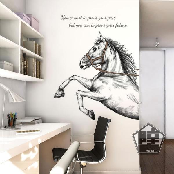 壁ステッカー 馬 クールベット 立ち馬 ホース 優雅 優駿立ち上がった馬 巨体を誇る 赤兎馬 松風 黒王 サラブレッド アラブ |  | 01