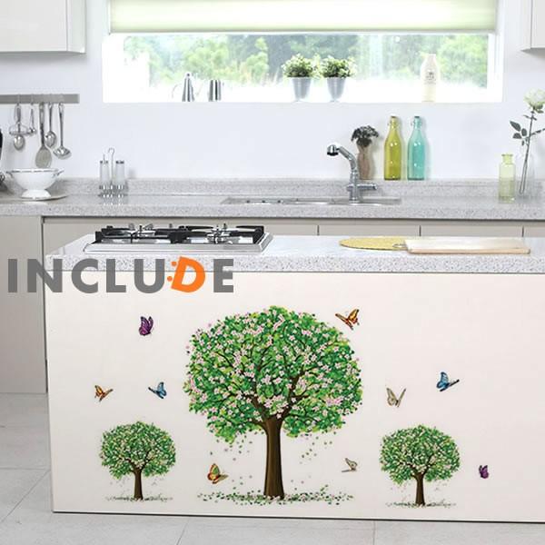 ウォールステッカー 三本の木 the tree ハート グリーン 花瓶 フラワー 鳥 ウォールアート はがせる壁紙 剥がせるシー |  | 01