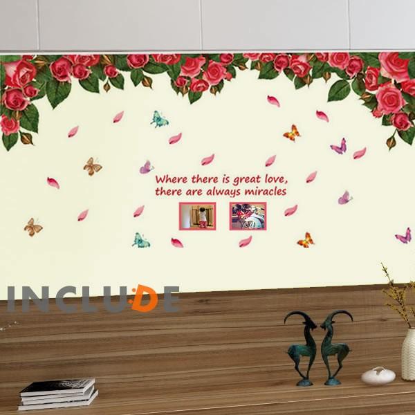 ウォールステッカー 花 赤い花赤色 薔薇の花 薔薇 情熱 写真入れ 母の日 荊棘 フラワー 綺麗 花びら 男子より花 |  | 01