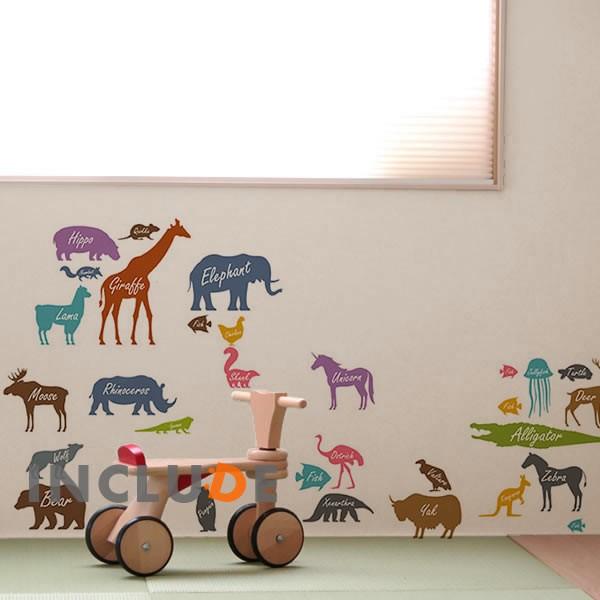 ウォールステッカー 動物英語 英語の勉強 狼 亀 キリン サイ ペンギン 魚 アリクイ コンドル 鹿 くらげ ムース カンガルー Atm Includeysp 通販 Yahoo ショッピング