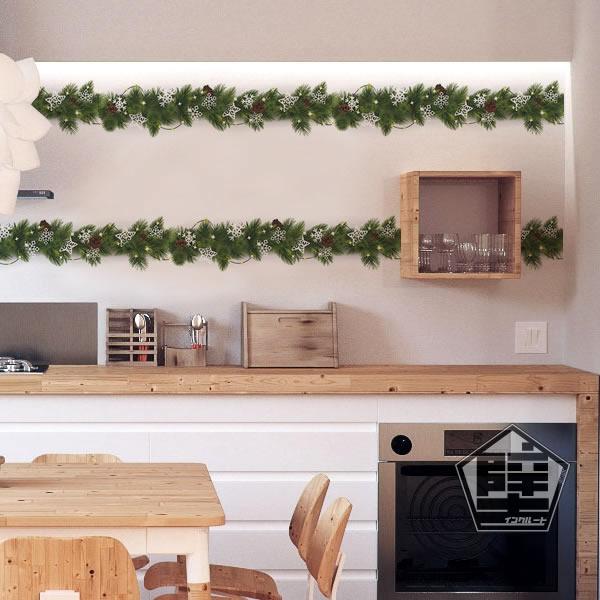 壁ステッカー ウォールステッカー クリスマスリース プリザーブドフラワー 北欧 ドライフラワー クリスマスカラー 星 オーナメント飾り |  | 03