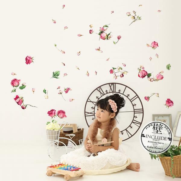 壁ステッカー ウォールシール 薔薇 バラ ローズ リーフ グリーン GREEN ガーデン 草 アートステッカー レイアウトフリー |  | 02