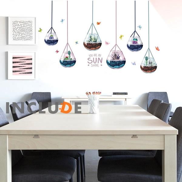 ウォールステッカー サボテン 多肉植物 プランター 吊るして飾る アンティーク 水栽培ガーデニング ハンギングバスケット | 