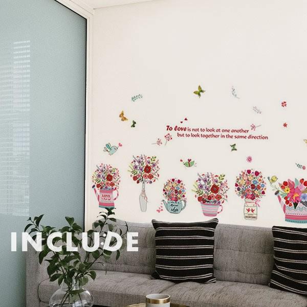 ウォールステッカー  薔薇 バラ 赤い花 青い花 いろんな花 フラワー 雑貨 花壇 花瓶 楽しい 部屋が明るくなる 気分転換 い | 