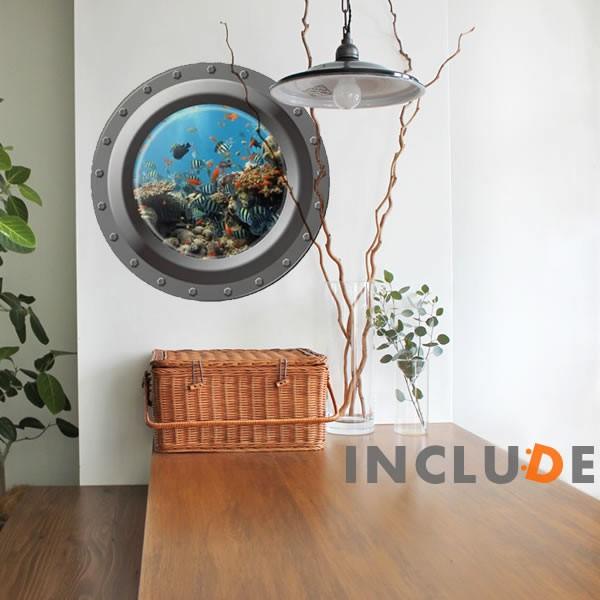 ウォールステッカー 潜水艦の窓 海水魚 アクアリウム 観賞魚 熱帯魚 海底 海底アドベンチャー アクティビティ |  | 01