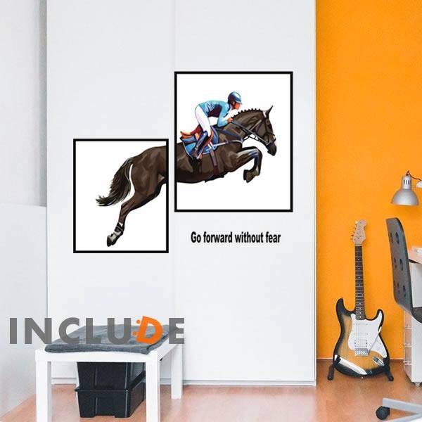 壁ステッカー 馬 ホース 障害競走 馬の魅力 競走馬 美しい 乗馬 サラブレッド アングロアラブ セルフランセ | 