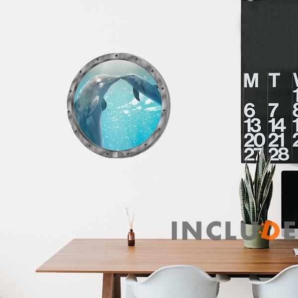 ウォールステッカー 潜水艦の窓 親子のイルカ ほのぼの イルカ ドルフィンスイム ラビング 一緒に泳ぐ 海底 海底アドベンチャー |  | 01