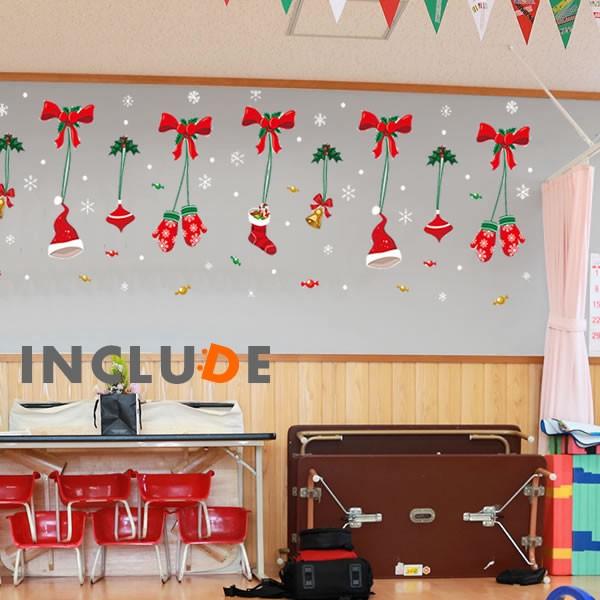 ウォールステッカー ガラスフィルム メリークリスマス オーナメント リボン ベル 吊るして飾る 文字 ガーランド 窓 飾る 冬 |  | 01