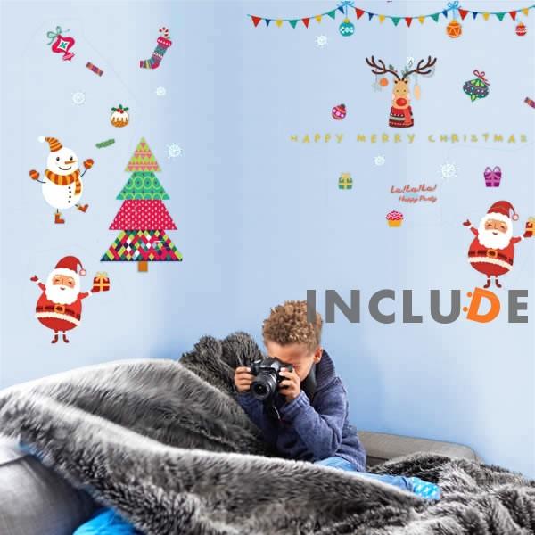 ウォールステッカー クリスマス サンタ トナカイ プレゼント 聖夜 雪だるま 冬 クリスマスツリー かわいい kawaii |  | 01