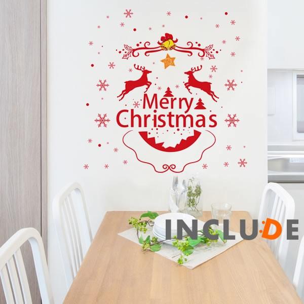 壁シール メリークリスマス サンタさん トナカイ merry christmas Xmas kawaii ロゴ エンブレム カレ |  | 01