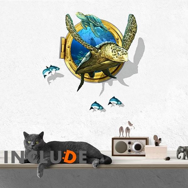 ウォールシール 海がめ ウミガメ 海亀 seaturtle 海を飛ぶ アーケロン 綺麗な海 落ち着く 遭遇 出会い リラックス |  | 01