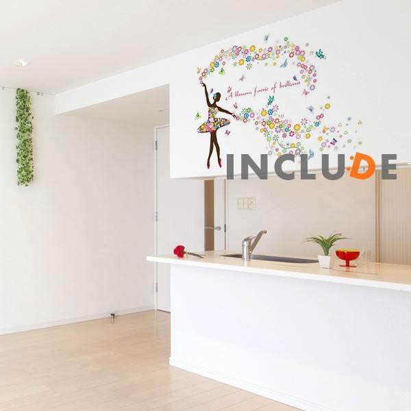 ウォールステッカー バレリーナ 花 エレガント ホライズン ビューティー フクシア タヒチアンダンス フラダンス レディー 可愛 |  | 01