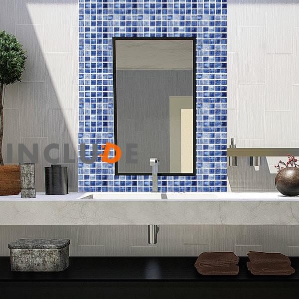 ウォールステッカー タイル柄 組み合わせ自由 フラッグ ランダム マーブル 青いタイル ブルー ブロックチェック 可愛い おしゃ |  | 01