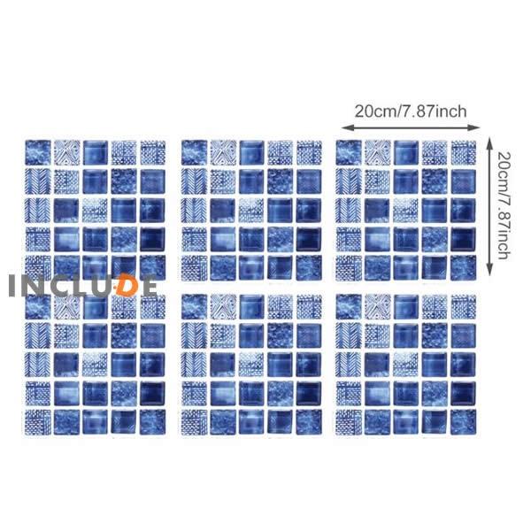 ウォールステッカー タイル柄 組み合わせ自由 フラッグ ランダム マーブル 青いタイル ブルー ブロックチェック 可愛い おしゃ |  | 02