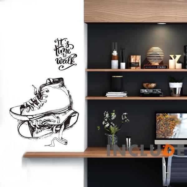 ウォールステッカー スニーカー キャンバス オールスター ハイカット コンバース 手書き デッサン バスケットボールシューズ バ | 