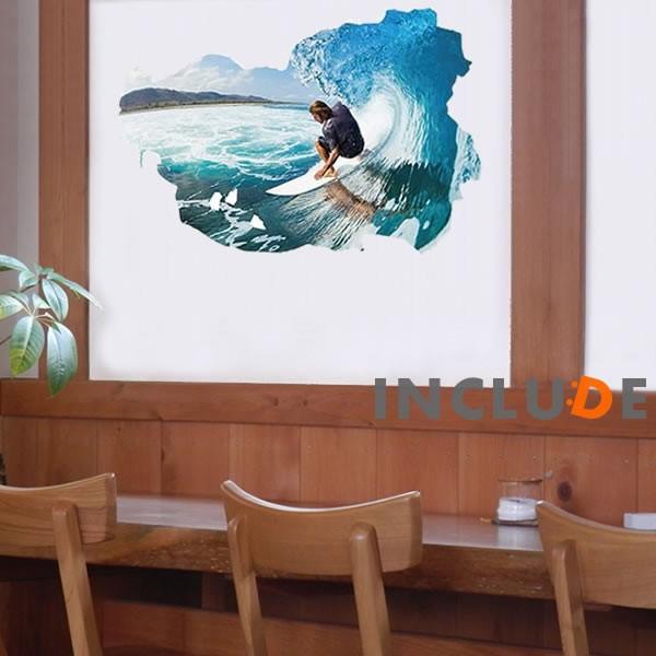 ウォールステッカー サーファー 波乗り サーフィン ウォータースポーツ オリンピック サーフボード 波待ち 波が来た 切れ目 注 |  | 01