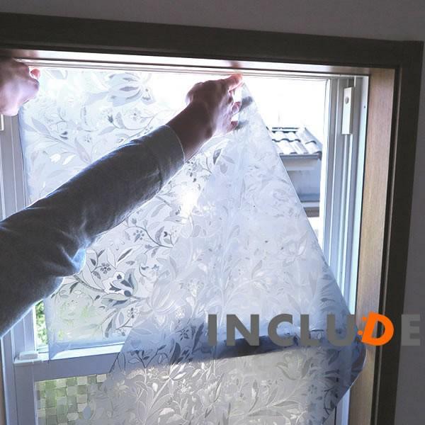 ウインドウフィルム [45cm×100cm] フラワー 花柄 ボタニカル 窓フィルム 目隠しシート 曇り 3D プライバシー め |  | 01