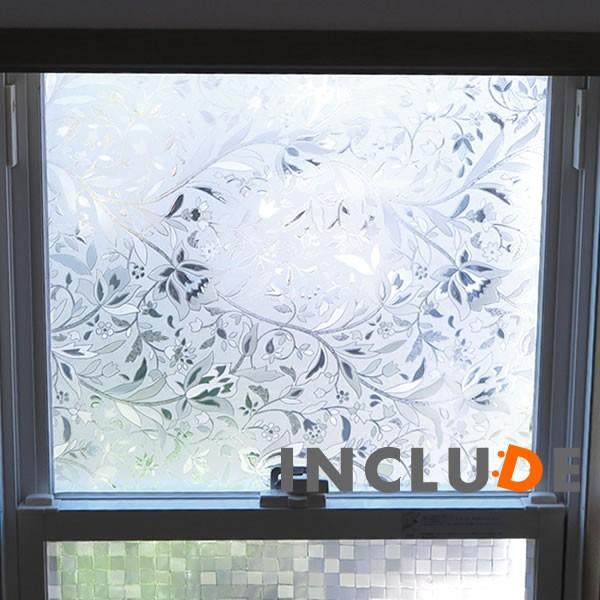 ウインドウフィルム [45cm×100cm] フラワー 花柄 ボタニカル 窓フィルム 目隠しシート 曇り 3D プライバシー め |  | 02