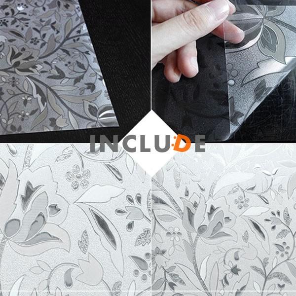 ウインドウフィルム [45cm×100cm] フラワー 花柄 ボタニカル 窓フィルム 目隠しシート 曇り 3D プライバシー め |  | 05