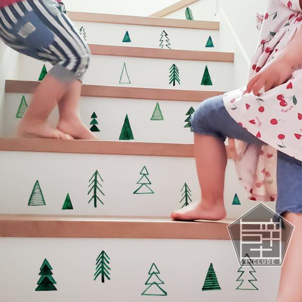 ウォールステッカー ６枚セット 植物 壁ステッカー モミの木 クリスマスツリー 杉の木 ホプシー プンゲンストウヒ 三角の木 | 