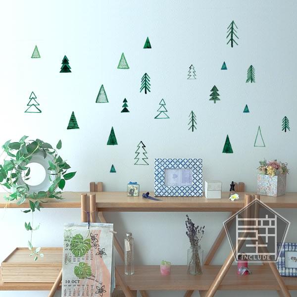 ウォールステッカー ６枚セット 植物 壁ステッカー モミの木 クリスマスツリー 杉の木 ホプシー プンゲンストウヒ 三角の木 |  | 01