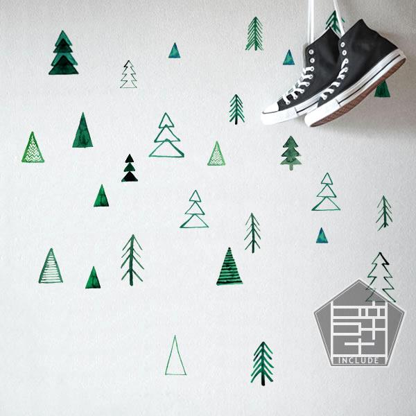 ウォールステッカー ６枚セット 植物 壁ステッカー モミの木 クリスマスツリー 杉の木 ホプシー プンゲンストウヒ 三角の木 |  | 02