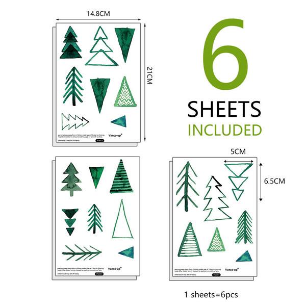 ウォールステッカー ６枚セット 植物 壁ステッカー モミの木 クリスマスツリー 杉の木 ホプシー プンゲンストウヒ 三角の木 |  | 03