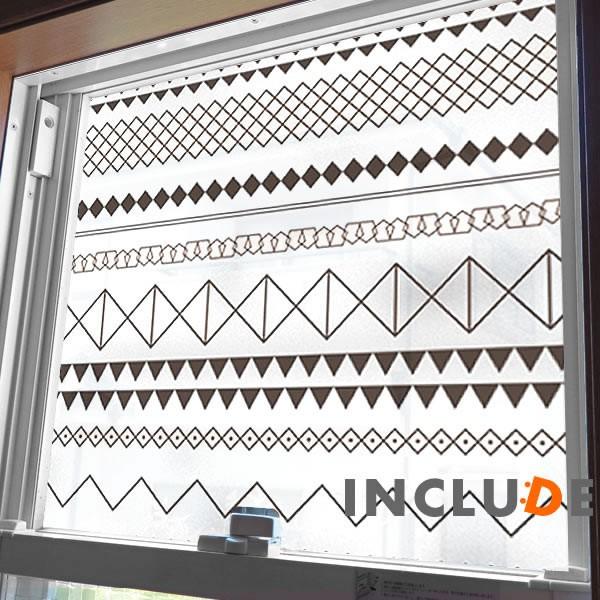 ウインドウフィルム [60cm×100cm〜] 幾何学 ピタゴラス モダン インパクト デザイン 窓フィルム 目隠しシート シン | 