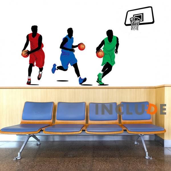 ウォールステッカー バスケットボール バスケットボーラー スポーツ NBA JBA 3オン3 プレーヤー ドリブル YMCA F | 