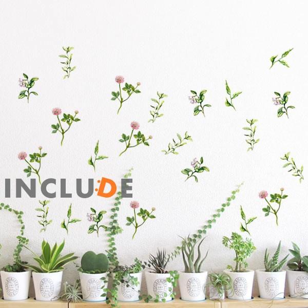 壁シール ウォールステッカー ウォールシール ６シート リーフ グリーン GREEN ガーデン 草 トリックアート 3Dアート | 