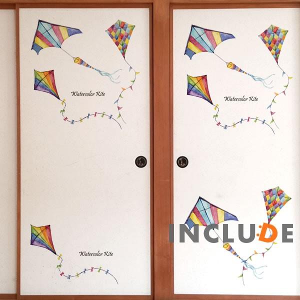 壁シール ウォールステッカー カイト 凧 カラフルカイト 虹色 レインボー 七色 レインボーカラー 正月の風物詩 kawaii |  | 01