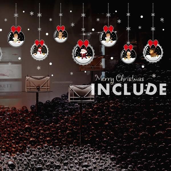 ウォールステッカー メリークリスマス スノードーム オーナメント ガラス球 グラス クリスタル サンタクロース トナカイ 天使 |  | 01