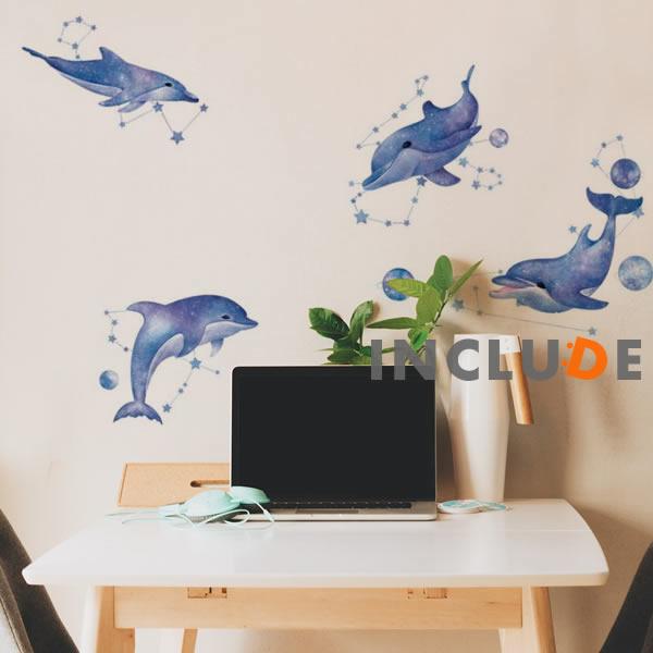 ウォールステッカー イルカ いるか イメージアート マリンアート 星座 宇宙 マリンファンタジー ドルフィン 見上げてごらん夜の |  | 01