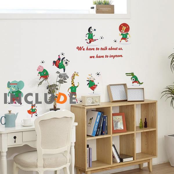 ウォールステッカー キッズ サッカー 4種 アニマルサッカー 動物 ライオン ブタ しまうま ヤギ ゾウ キリン キツネ パンダ ワニ アニメ 漫画 アニマルキッズ Atm Includeysp 通販 Yahoo ショッピング