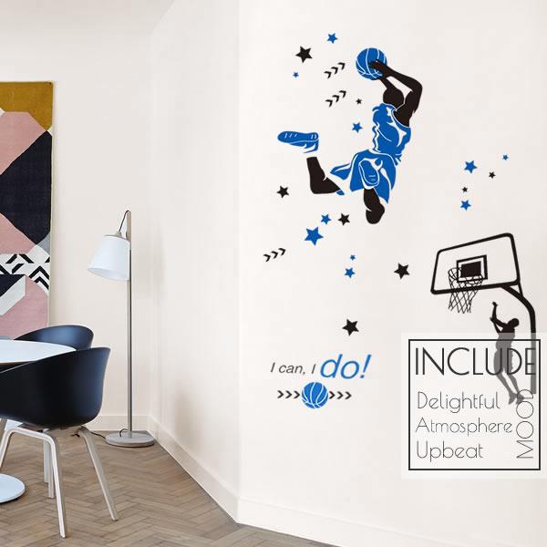 ウォールステッカー ダンク バスケットボール キッズ スポーツ NBA シュートフォーム ジャンプシュート レイバック リーチバ | 