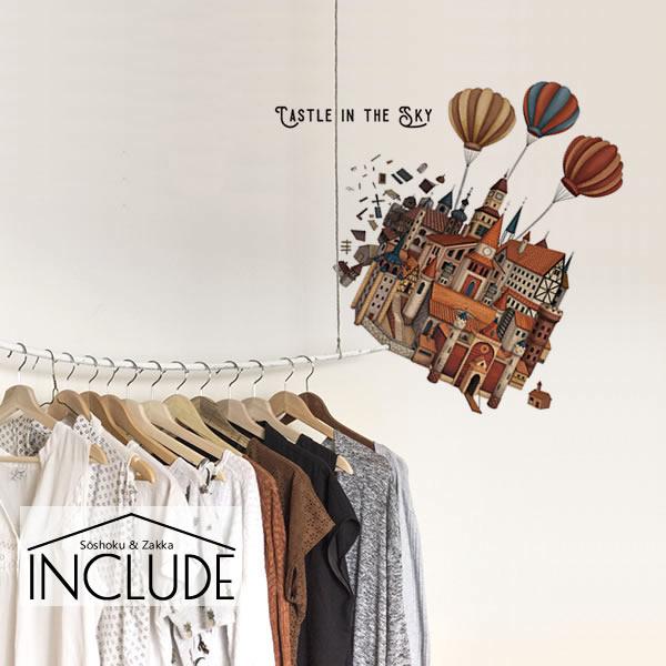 ウォールステッカー 気球 城 レトロ宮殿 奇怪な形 熱気球 青空を飛ぶ この城が動く。 蒸気機関 魔法学校 魔法の城 動く城 ア |  | 01