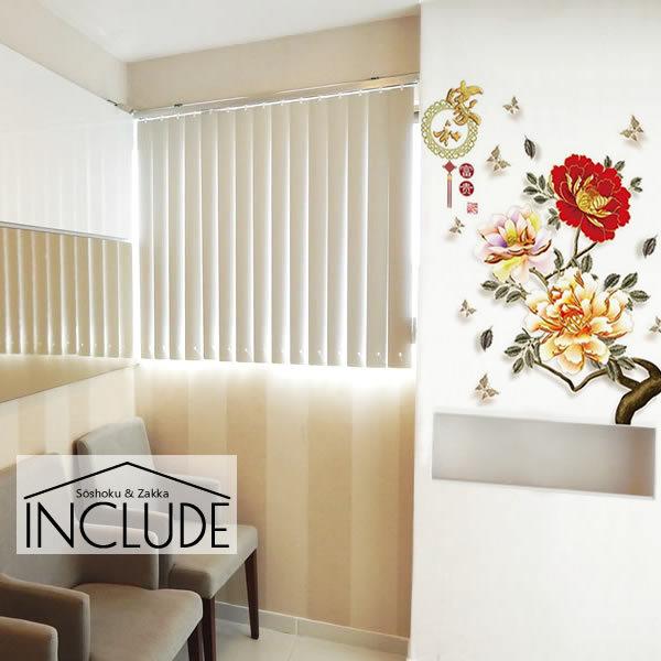 ウォールステッカー 赤い花 レッド オレンジの花 花 花びら 牡丹 ボタン 椿 ツバキ 中華 春節 端午節 中秋節 縁起物 中国 |  | 01