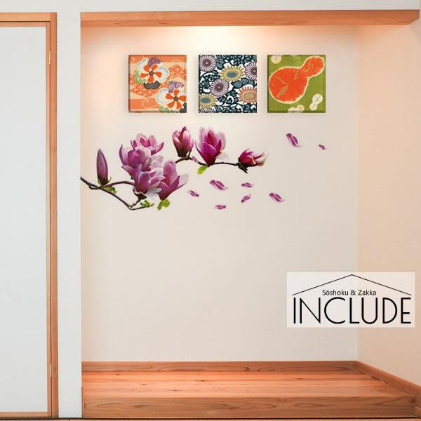 ウォールステッカー モクレン 木蓮 紫色の花 紫木蓮 木蘭 マグノリア コンパスフラワー 明月院 ハスの花 ランの花 木蘭の涙 | 