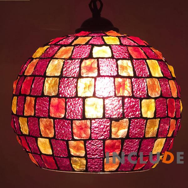 ペンダントランプ 吊照明 吊り下げ ウォールライト ウォールランプ アトリエグラス バルーン カラフル ステンドグラス調 |  | 02