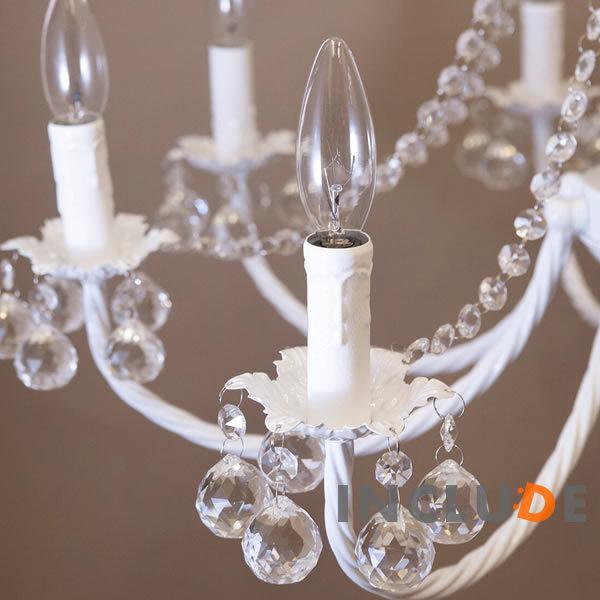 照明 8灯 ウォールライト ウォールランプ ブラケット シャンデリア 真っ白 クリスタルガラス シーリングライト アクリルビーズ インテリア照明 |  | 04