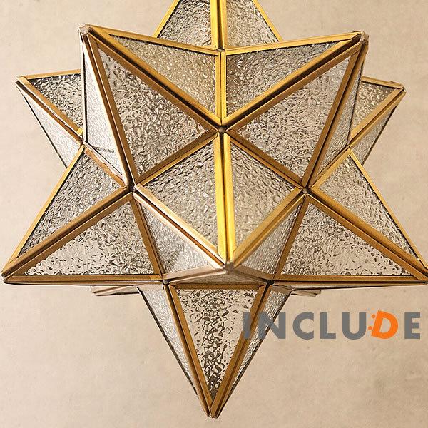 星形 スター ペンダントランプ 吊照明 吊り下げ ウォールライトウォールランプ 真鍮 1灯 LED レトロ ヴィンテージ ブラケット |  | 03