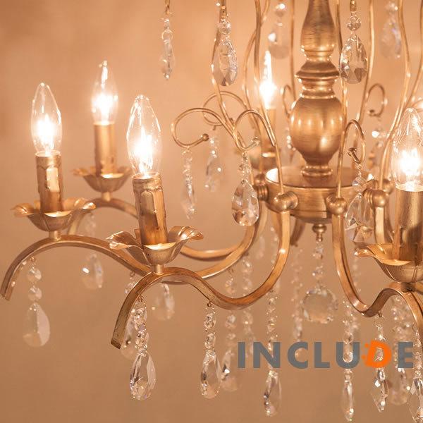 シャンデリア 吊照明 6灯 クリスタルガラス クリスタルパーツ ゴールド ブラケット シーリングライト アクリルビーズ インテリア照明 |  | 02